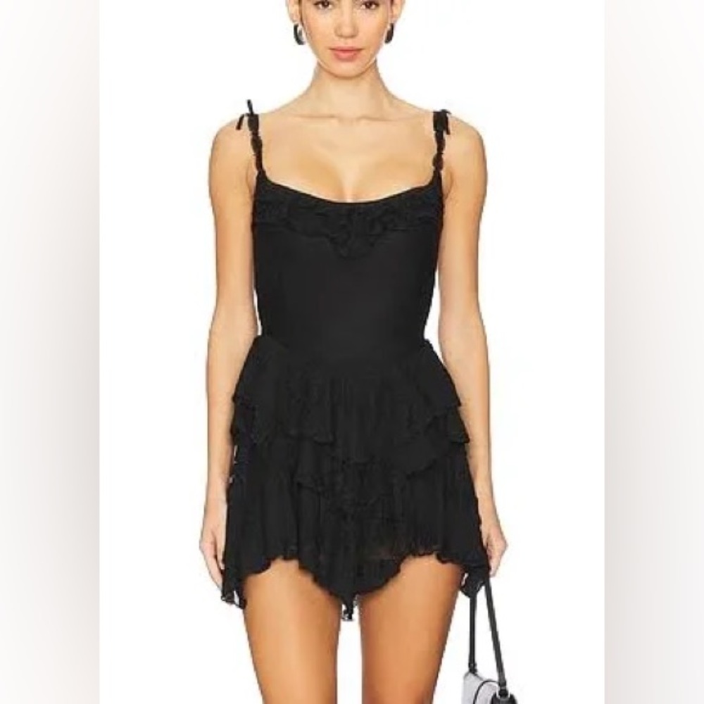 MAJORELLE Black Ruffled Mini Dress - Picture 5 of 9